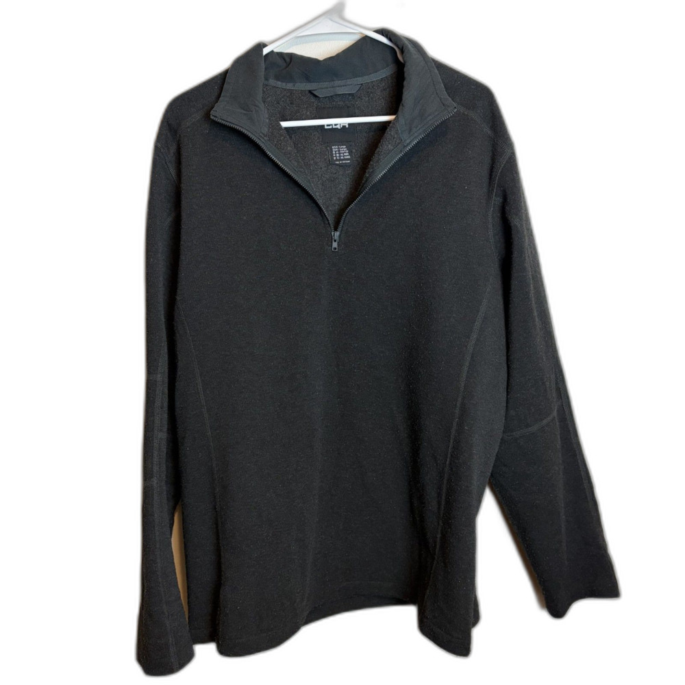 CQR Black Quarter Zip Up Sweater Men size L Men